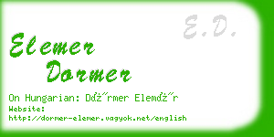 elemer dormer business card